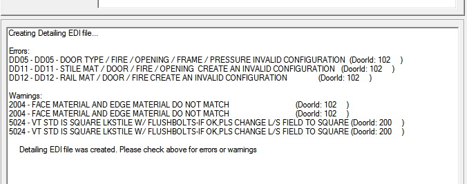 Comsense VT Online window; shows a fire label error message.