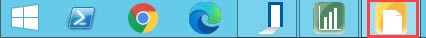 Windows Task Bar; shows the new Reports Application icon.