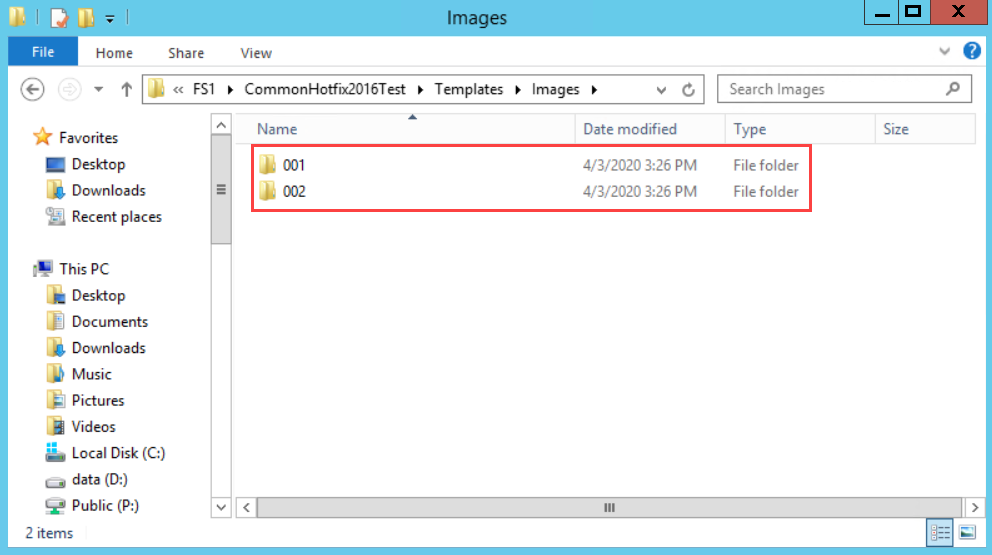 File Explorer; shows the Division folders in the Images folder.