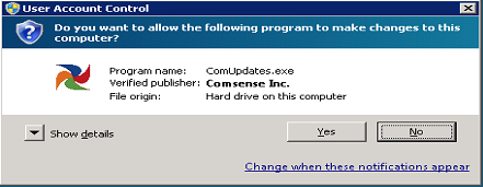 Comsense Suite Updater window.