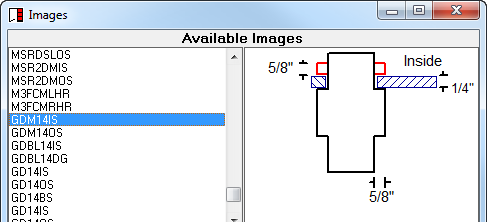 Images window; shows example files in the library.