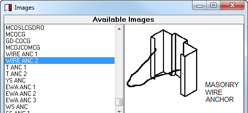 Images window; shows example files in the library.